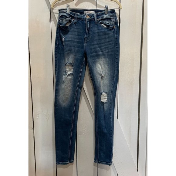 Kancan hi rise distressed skinny jean 27 - Picture 1 of 6
